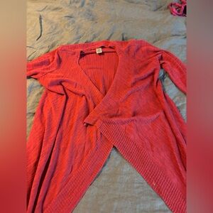 Van Heuson Studio women’s sweater open cardigan size M reddish ramie/cotton